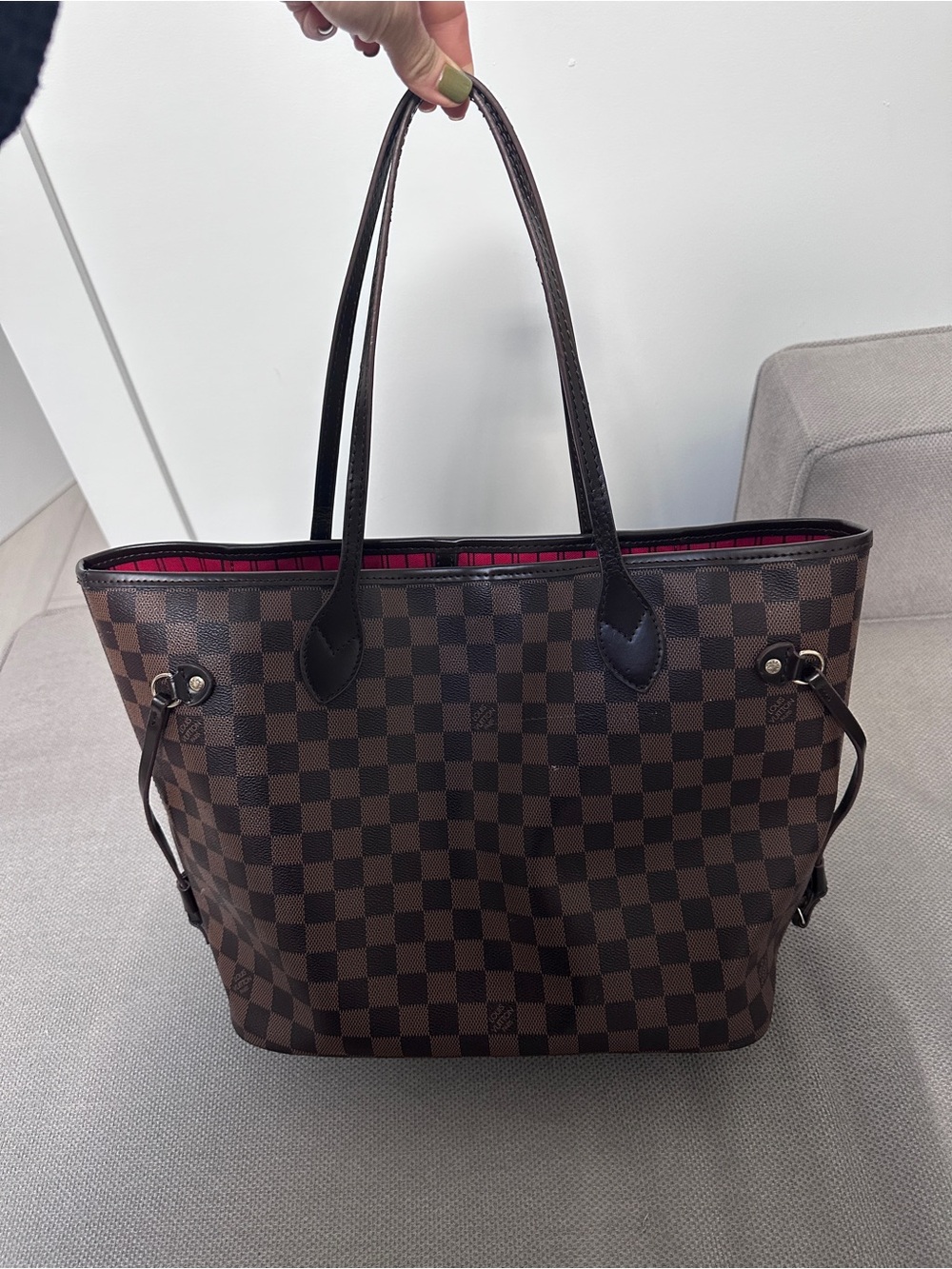 Louis Damier Ebene Neo Neverfull MM Tote Bag